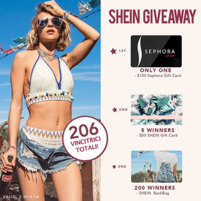 Un Fashion GIVEAWAY con 206 premi in palio! Scopri come VINCERE il 1° PREMIO!