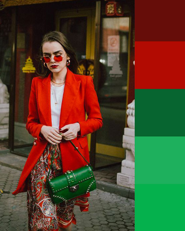 outfit green and red